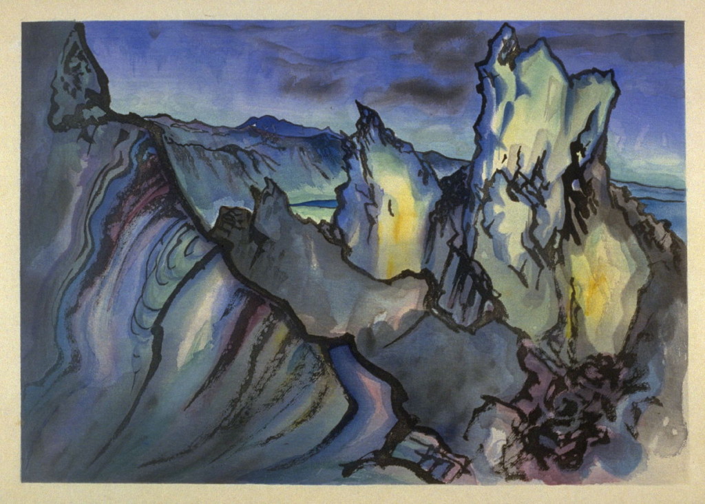 Chiura Obata, "Mono Crater, Sierra Nevada, California" (1930)